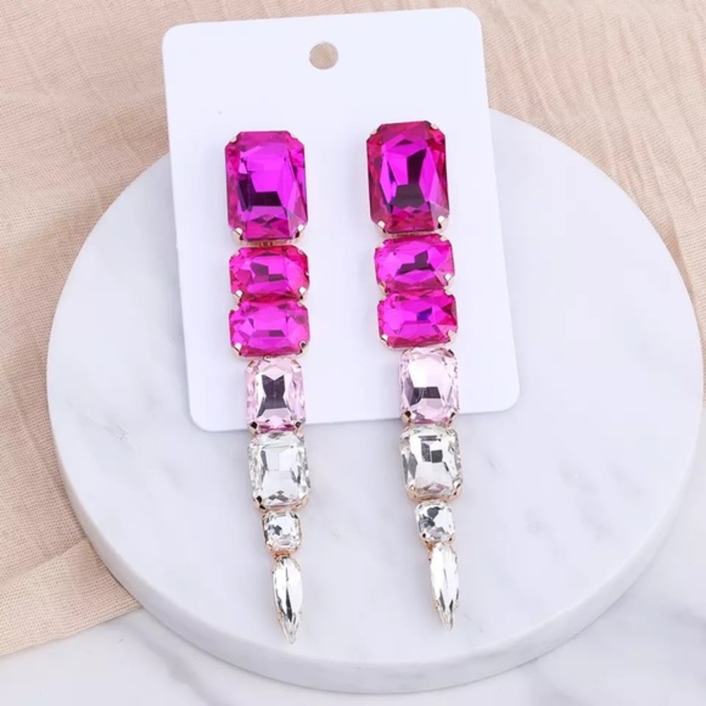 Big crystal drop earrings